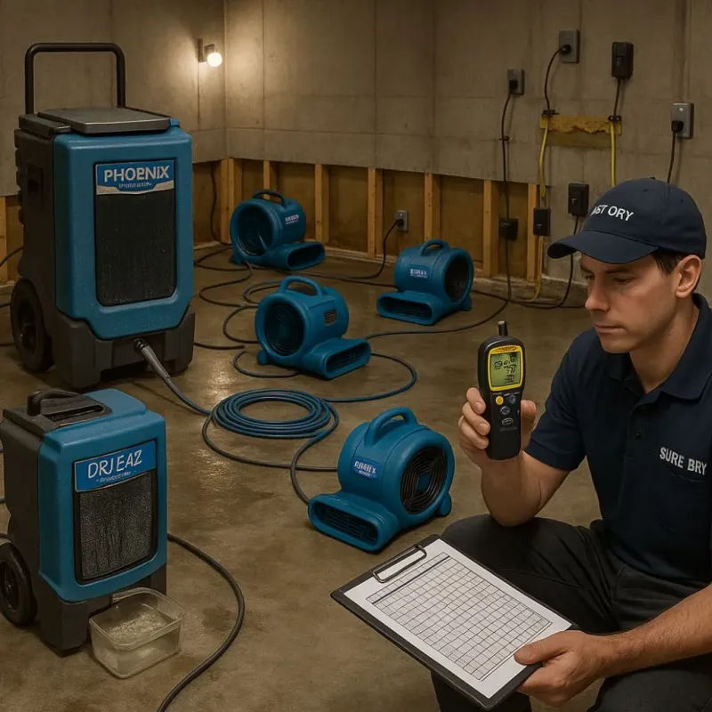Structural Drying and Dehumidification process in Taylors Falls, MN
